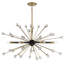  Lustre ovale 6 lumières Ariel en noir avec accents dorés Ariel