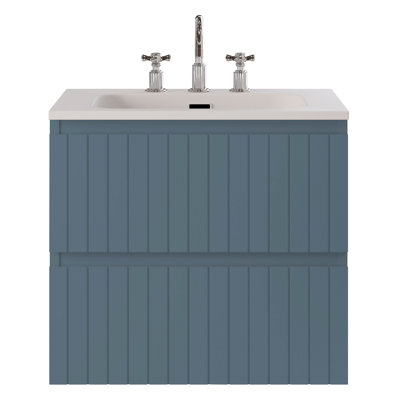 Meuble-lavabo simple flottant cannelé Adden