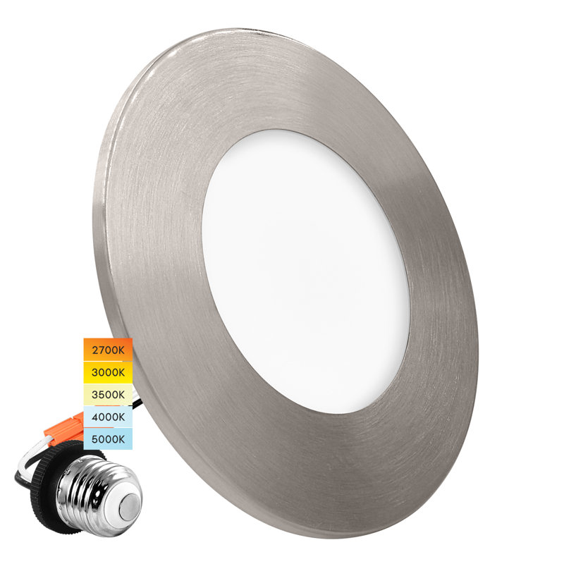 Ensemble d'éclairage encastré à DEL 4 po à intensité variable, Nickel brossé