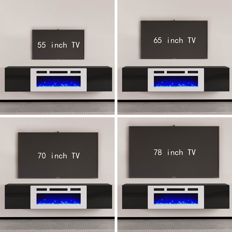 Areesa Floating Fireplace TV Stand