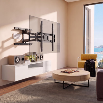 Full Motion TV Wall Mount for  32-65 Inch TVs,TV Mount With Swivels Tilts Extension Dual Articulating Bracket Arms Supports Up To 99 Lbs Max VESA 400X400