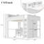 Grand lit mezzanine en bois avec garde-robe et bureau, tête de lit avec rangement et port USB, blanc-1138889723