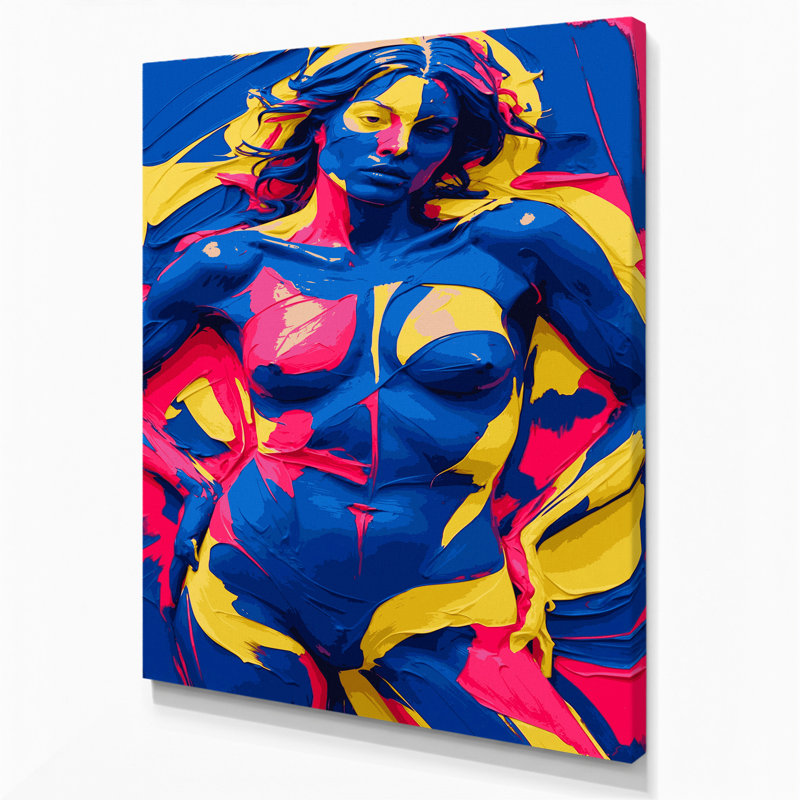 Abstrait art figuratif bleu sur toile 21, H 14 po x l 11 po