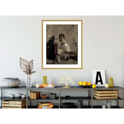 Autoportrait par Henri de Toulouse-Lautrec, impression giclée sur cadre