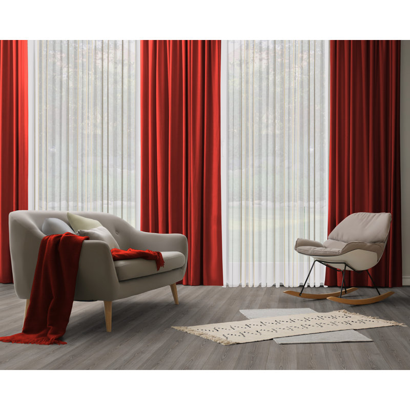 Polyester Blackout Pinch Pleat Curtain Panel, 142cm wide x 355cm high, Red