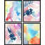 «Tie-Dye», ensemble de 4 reproductions murales géométriques abstraites encadrées sur papier, encadrées sur papier-93012215-93012217