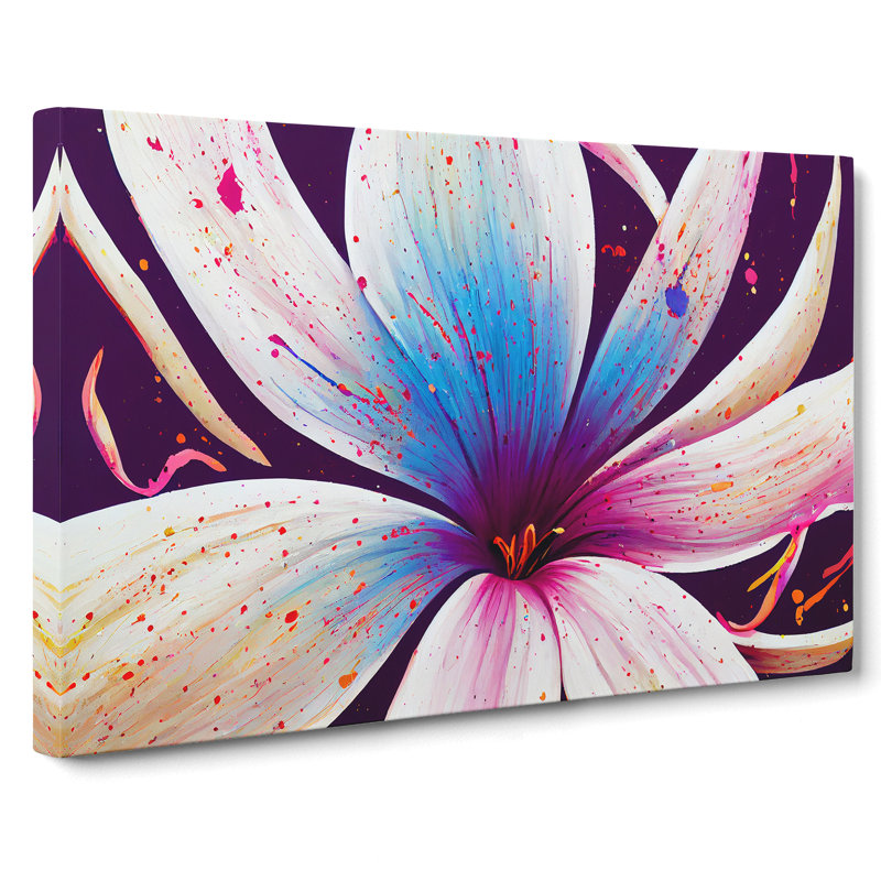 Lily Flower Splash Vol.2 Abstract - Wrapped Canvas Print, 35cm H x 50cm W x 3cm D
