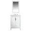Ensemble de meuble-lavabo de comptoir en marbre blanc Carrara Elizabeth de 24 po avec miroir Elizabeth-2074134812