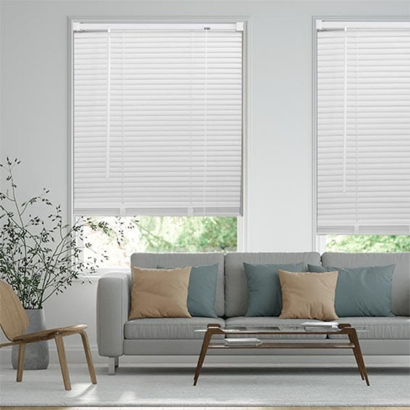 Embossed PVC Venetian Blind, White, 150 cm L x 180 cm W