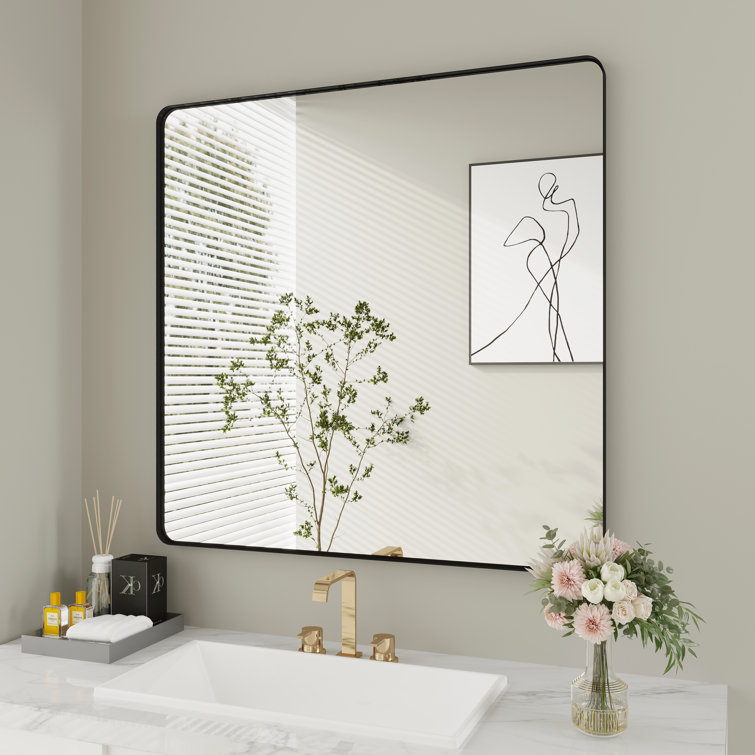 Aniyah Rectangle Metal Wall Mirror
