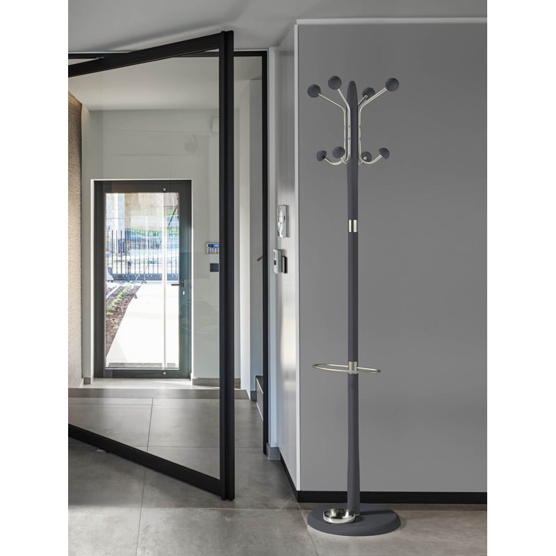 Lettie Freestanding 8 - Hook Coat Rack, Jet Black