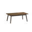 Table basse contemporaine en bois d'hévéa massif avec placage en noyer massif