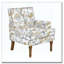 Chaise d'appoint, revêtement floral, garniture cloutée, pieds en bois massif-1610511461
