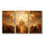 Toile avec cadre flottant or