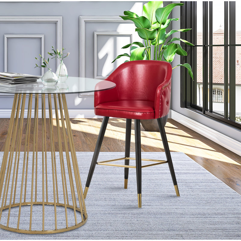 Tabouret de comptoir 27,9 po Eldredge, Cuir végétalien blanc