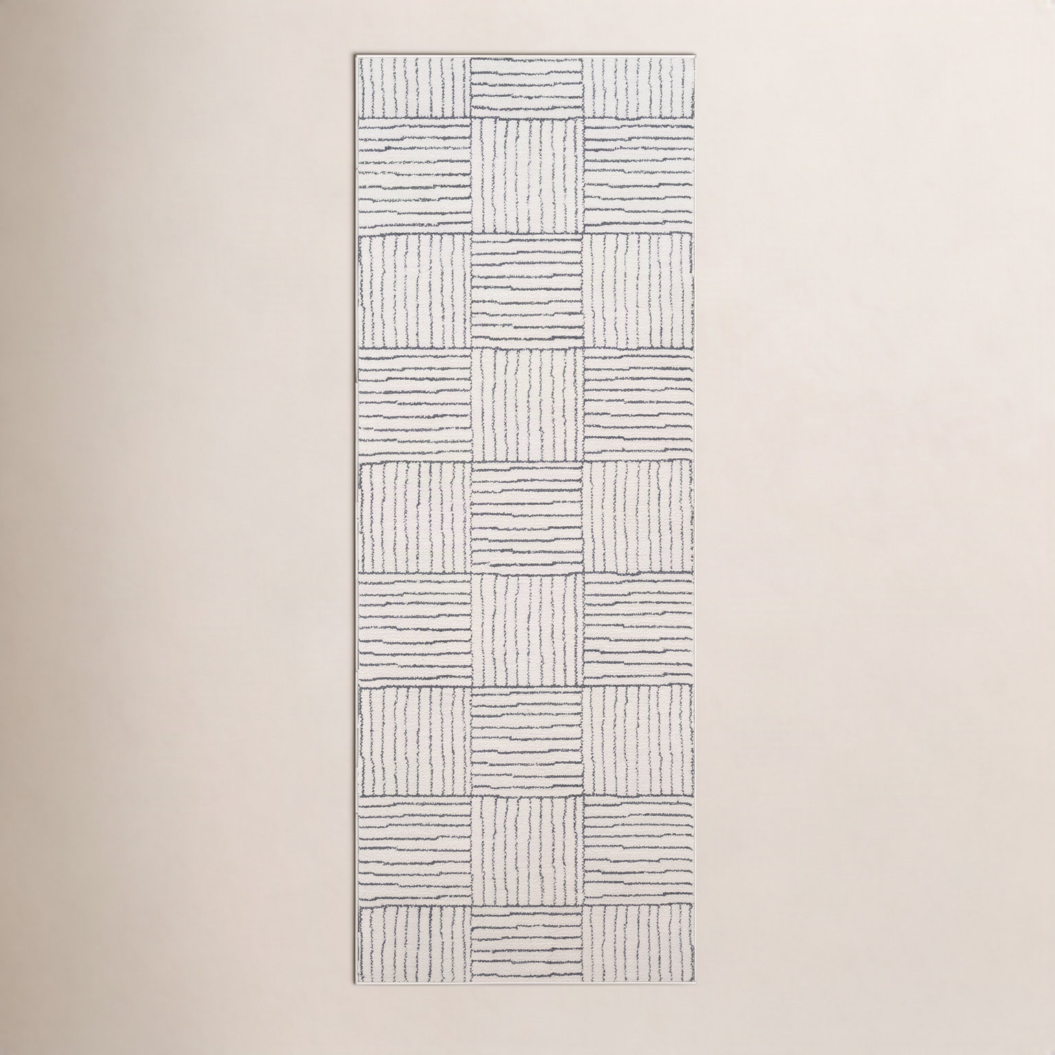 Galey Alix x Livabliss Architect Abstract Rug, Ivory/Black, Runner 2'8" x 7'3"