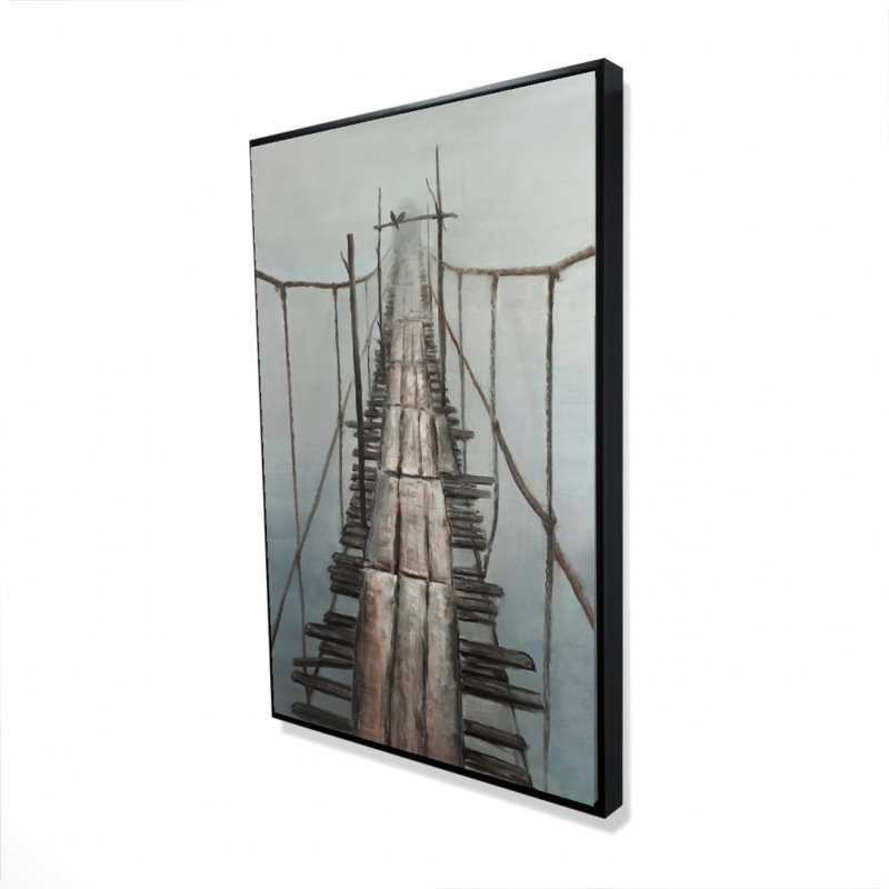 Vieux pont ponton - toile grise, H 37,25 po x l 25,25 po