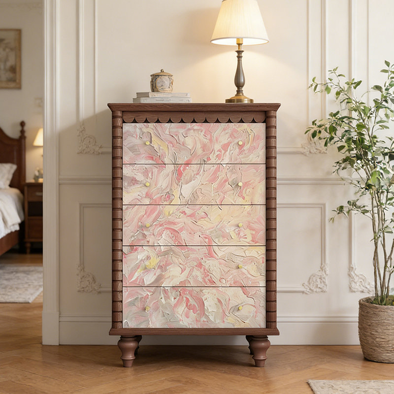 Commode d'entrée Mid-Century en bois massif, Brun