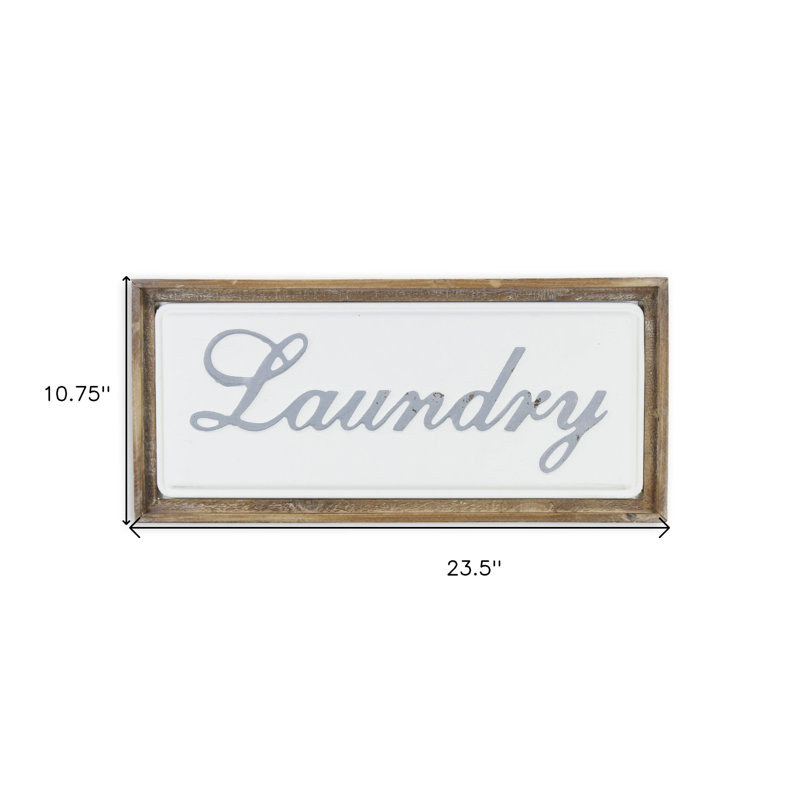 11" X 24" Brown Laundry  Metal Wall Decor