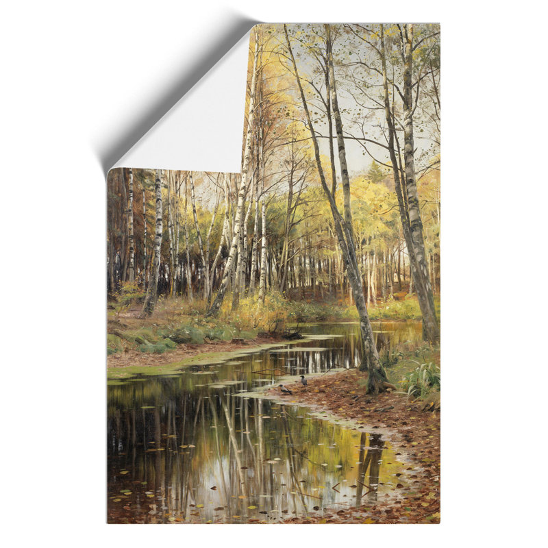 Autumn In The Birchwood by Peder Mork Monsted - No Frame Painting, 30cm H x 21cm W x 0.1cm D