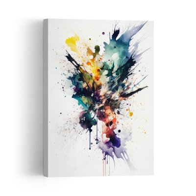 Dynamic Color Burst Abstract Modern Wall Art Print by Mauro - Wrapped Canvas Print
