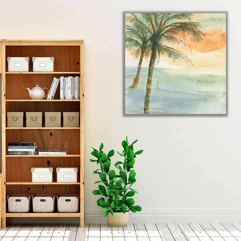«Island Sunset I», reproduction d'art sur toile, H 12 po x l 12 po