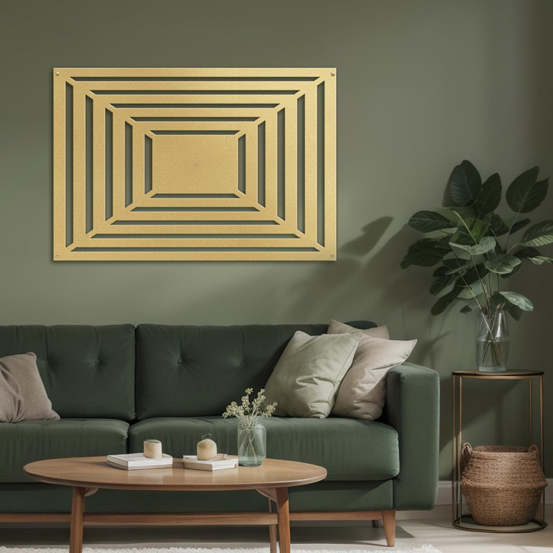 Décoration murale en métal, Or, H 9 po x l 18 po x P 0,05 po