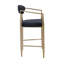 Ensemble de 2 tabourets de bar Modern Modern de style tabouret haut rembourré avec structure / dossier / accoudoirs en métal pour la cuisine / la maison / la salle à manger