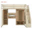 Lit mezzanine double avec escalier de rangement-254812996