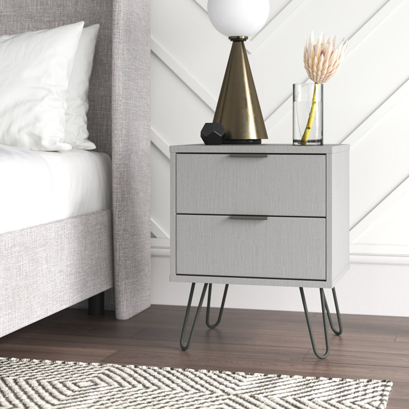 Rollo 2 Drawers Bedside Table