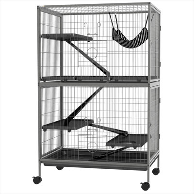 Plateau amovible Hamster Hutches and Cages, combinant 50 po, acier gris et plastique, et plastique