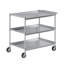Chariot tubulaire en acier inoxydable à 3 tablettes. 21 po x 33 po x 33 po