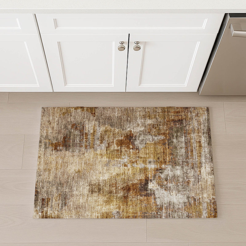 Machine Washable Indoor/Outdoor Efimenko ACN2300 Abstract Rug, Rectangle 1'8" x 2'6"