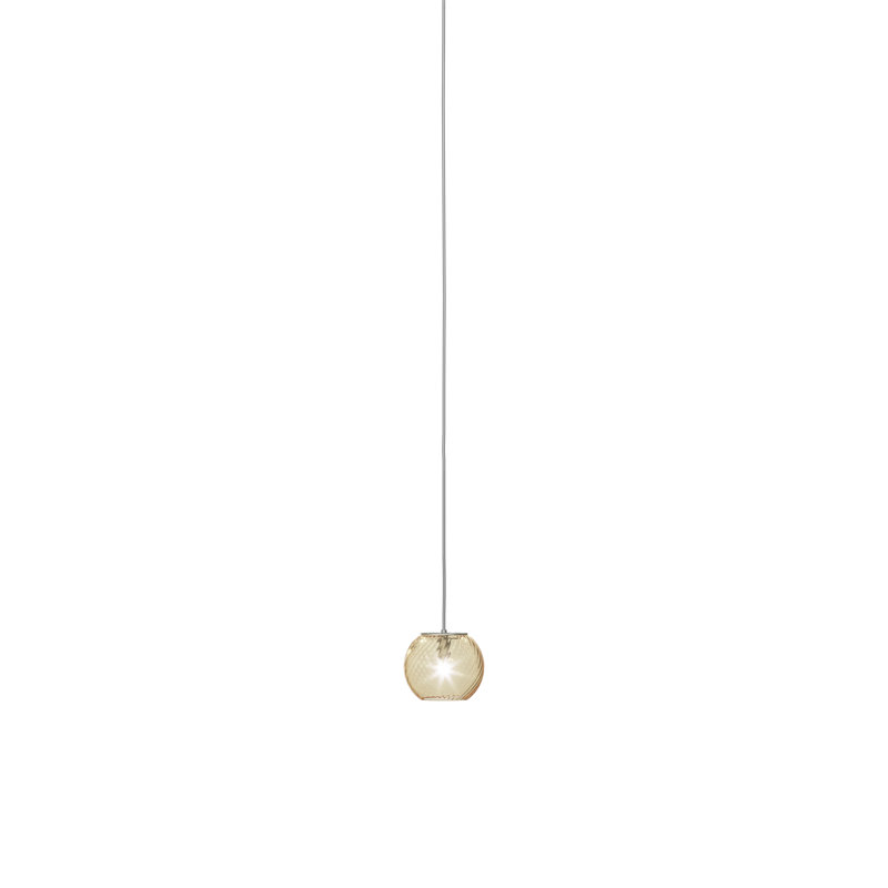 Oto Suspension Peac Amber Striped Satin Nickel G9 Ul, Amber Striped, 84" H x 6" W x 6" D