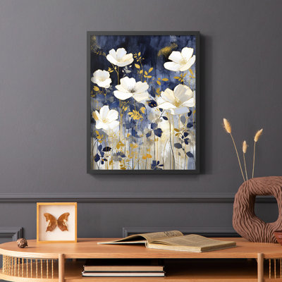 FLORAL Series CCCCLXVVI - Reproduction encadrée de qualité supérieure - Prêt à être accroché - Aucun clou requis