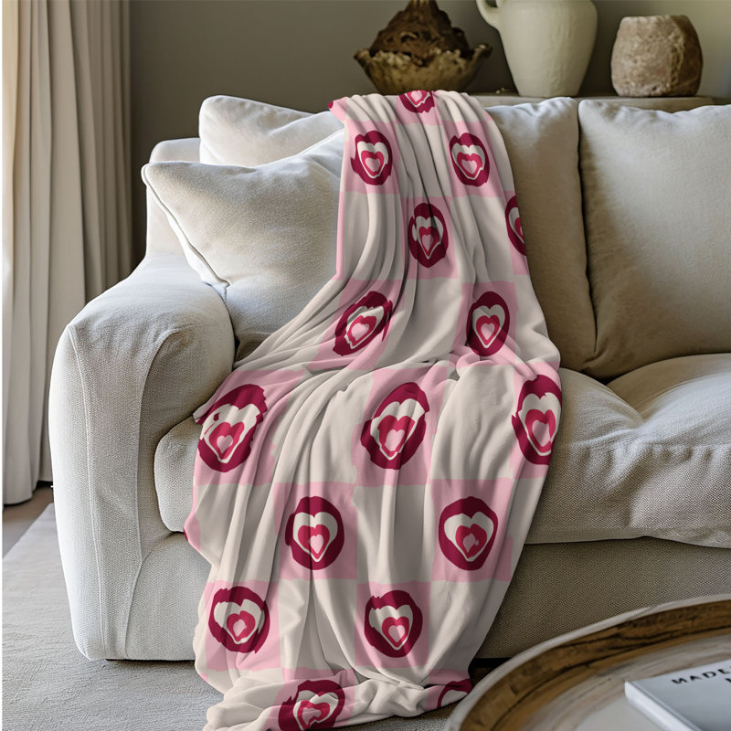 Chic Love - Couverture Sherpa de qualité supérieure 1 pièce WB_FL_100624_0035, L 60 po x L 80 po