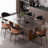Nut-brown Rectangular Sintered Stone tabletop Dining Table-1221714518
