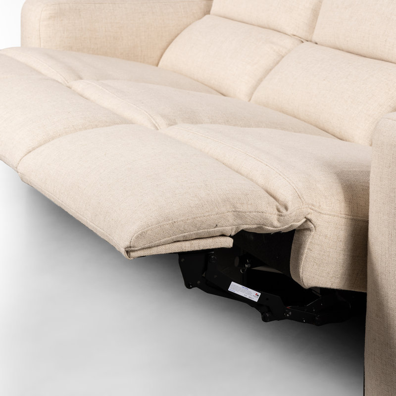 Radley 124" Leather Power Reclining Sofa, Antigo Natural Polyester Blend