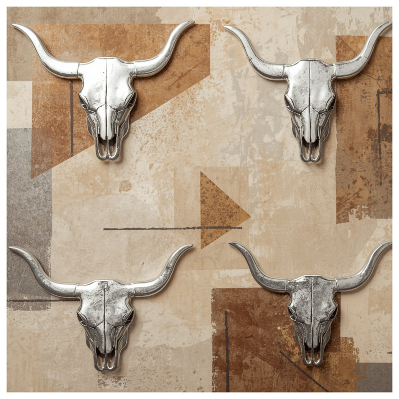 Couvertures en métal Bull Skulls, 50in W x 60in H