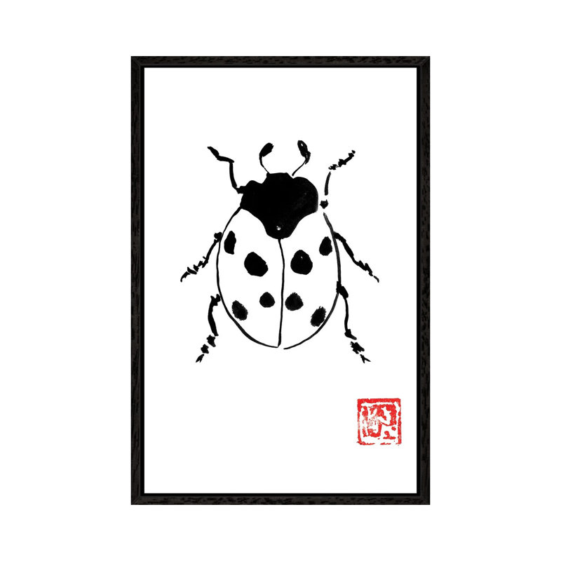 Ladybug by Péchane - Print on Canvas, Black Framed, 66.04 cm H x 45.72 cm W