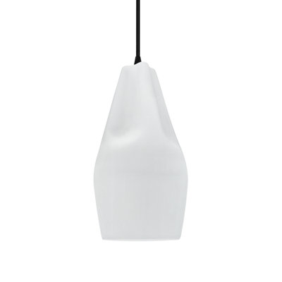 Luminaire suspendu 1 lumière Radiance - blanc brillant - bronze foncé - ampoule remplaçable - cordon noir Radiance