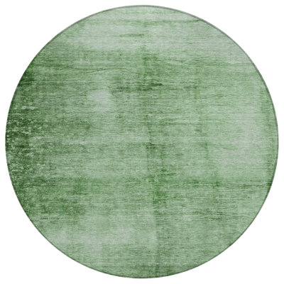 Machine Washable Indoor/Outdoor Xhevrie Green Rug
