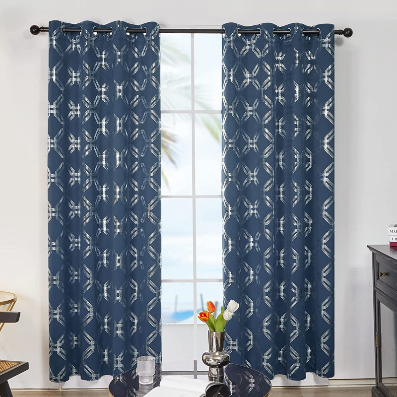 Hershal Blackout Curtain Pair, Black, 52" W x 84" L