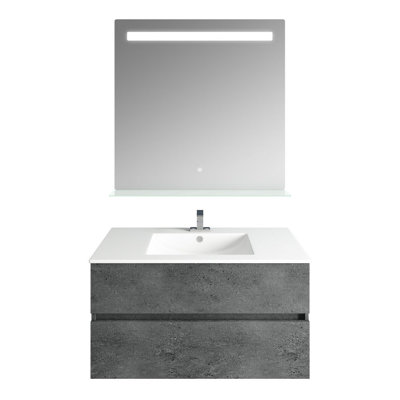 Ensemble de meuble-lavabo simple 35 po mural