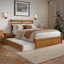 Lit plateforme en bois massif Lamareon avec pied de lit et lit gigogne-1852938155-1852938154
