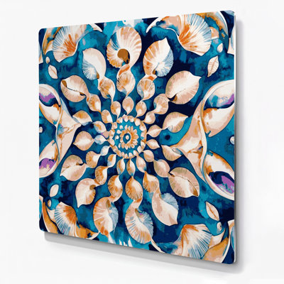 Hawaiian Modern Shell Designs, art mural en métal beige