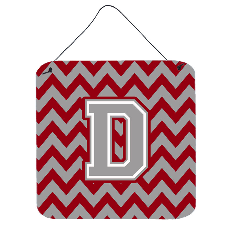 Décoration murale chevron, Gris / cramoisi, D