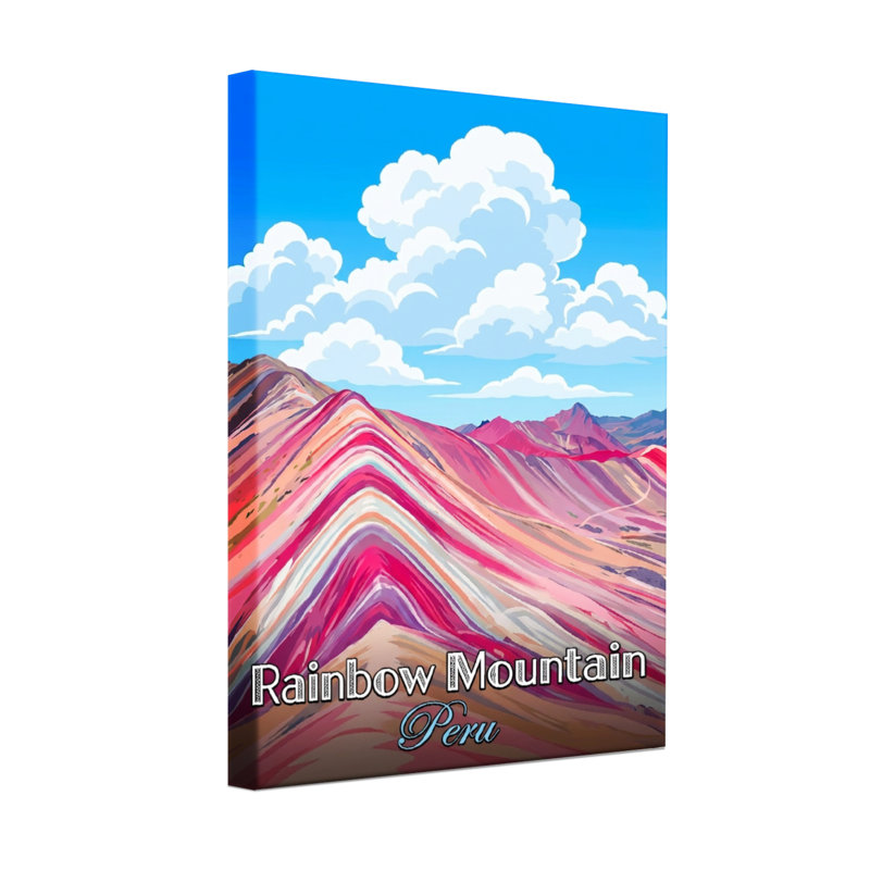 Scenic & Cityscapes Rainbow Mountain Peru Landscape Art Print, 24" H x 16" W