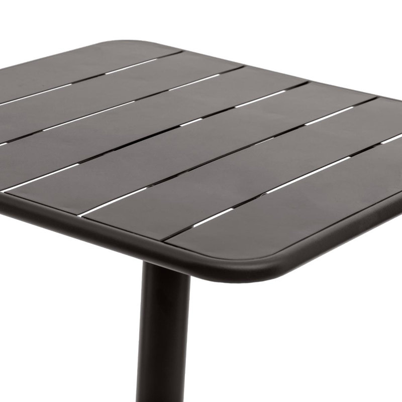Yasser Square Steel Outdoor Bar Table - 65 cm W 65 cm D, Grey