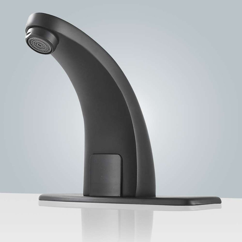 Robinet de lavabo automatique noir mat